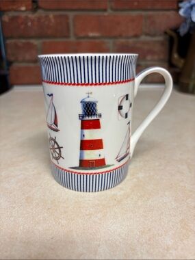 Stechcol Gracie Bone China Lighthouse Nautical Ocean Coffee Mug
